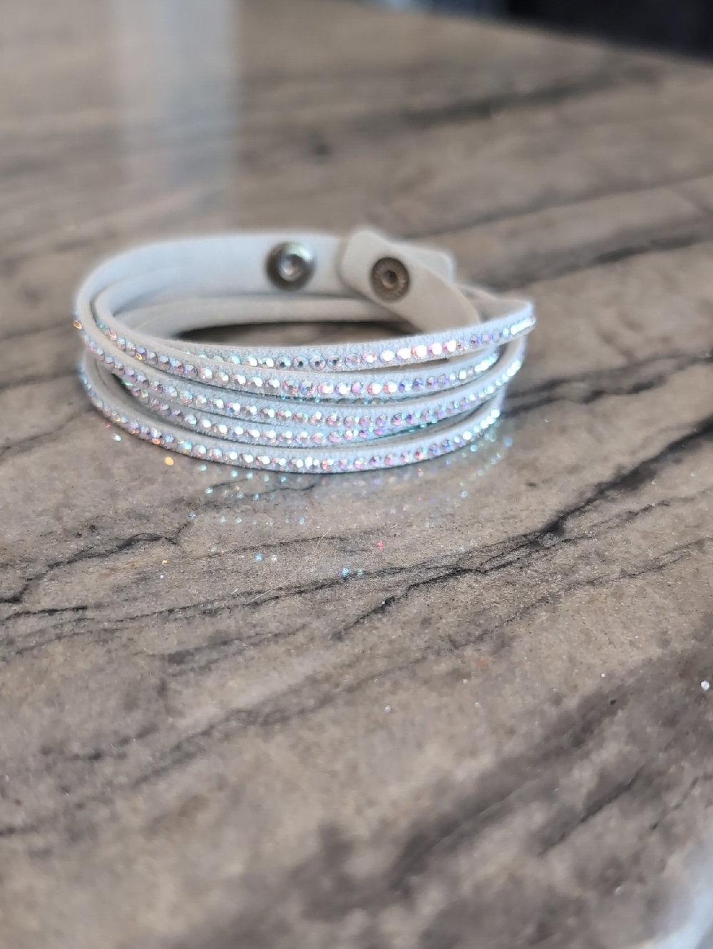 Touchstone Crystal Wrap Bracelet in Light Gray - Picture 2 of 2